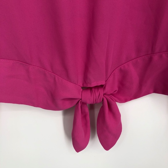 Project Runway Womens Top Size Large Pink Tie Waist V Neck Office Career Classic - Picture 2 of 11